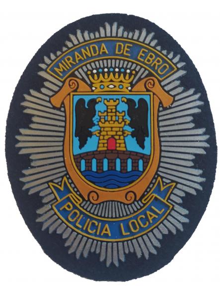 Policía Local Miranda de Ebro Burgos parche insignia emblema distintivo fondo negro Police patch ecusson