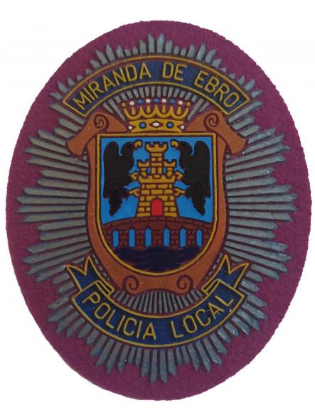 Policía Local Miranda de Ebro Burgos parche insignia emblema distintivo fondo morado Police patch ecusson [0]