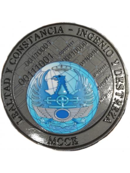 Ejército Mando Conjunto del Ciberespacio MCCE Unidad del Estado Mayor de la Defensa Lealtad Constancia Ingenio Destreza parche insignia emblema patch ecusson [0]