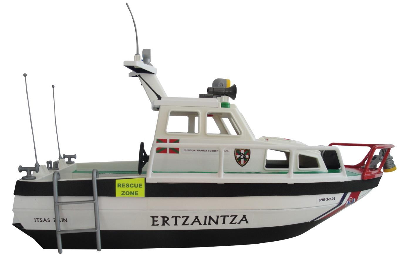 Patrullera Barco Playmobil personalizada con los distintivos de la Ertzaintza Policía de Euskadi País Vasco