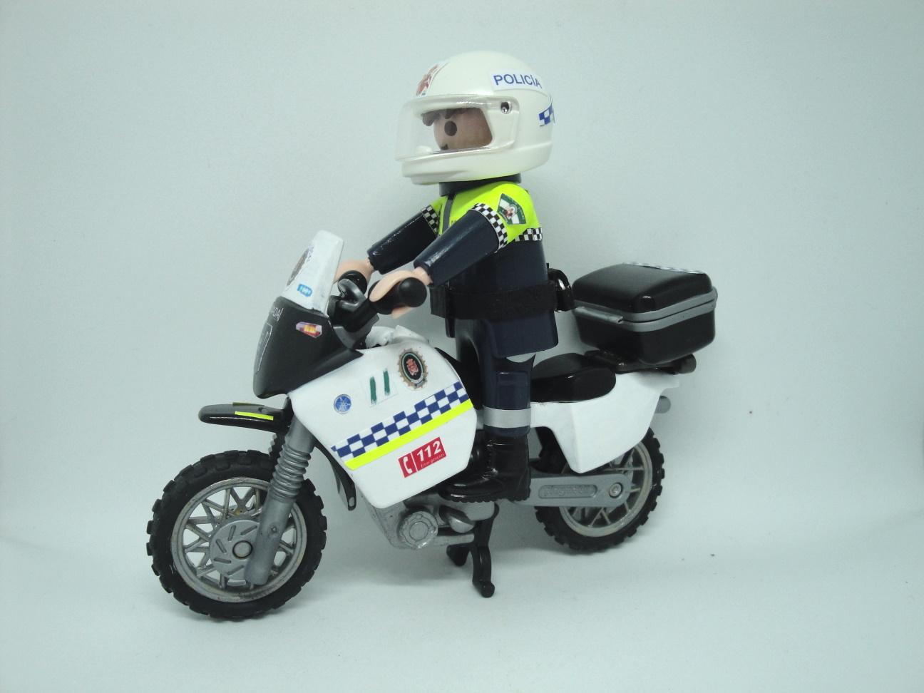 Playmobil personalizado Policía Local Granada patrulla con moto elige hombre o mujer