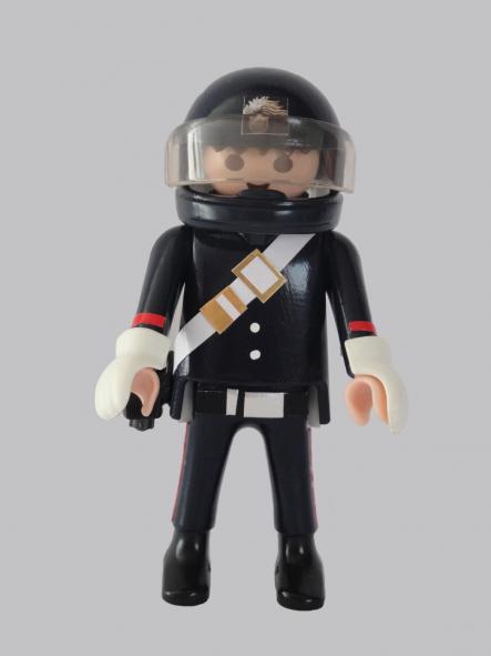 Playmobil Carabinieri italiano similar al original en moto con casco y antiguo uniforme hombre [0]