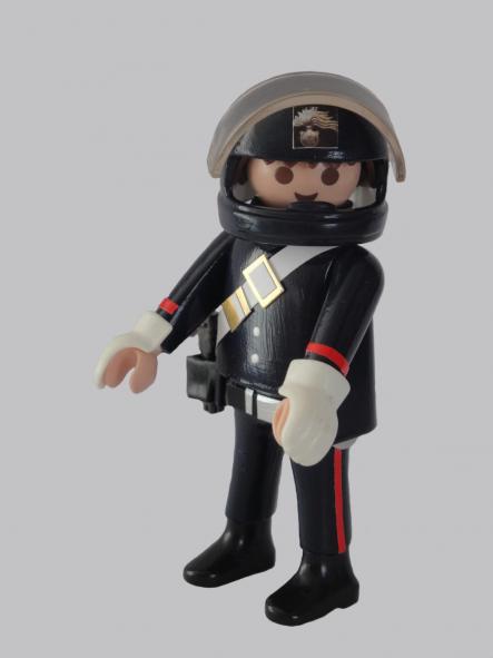 Playmobil Carabinieri italiano similar al original en moto con casco y antiguo uniforme hombre [2]