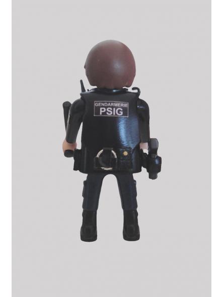 Playmobil personalizado uniforme PSIG Gendarmerie Francia hombre sin casco [1]