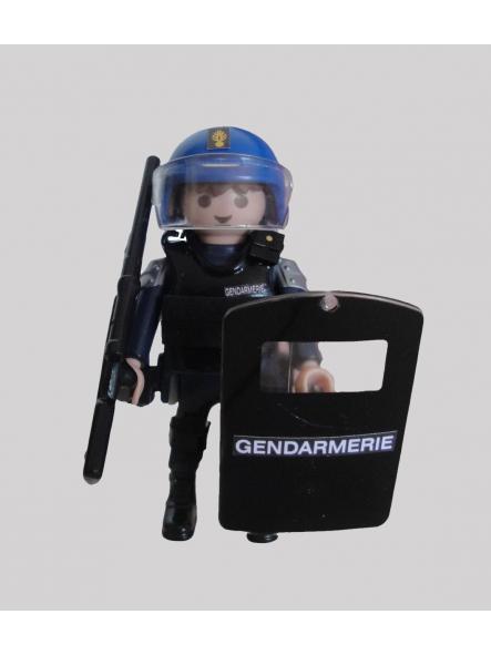 Playmobil personalizado con uniforme del PSIG con casco antidisturbios de la Gendarmerie francesa hombre