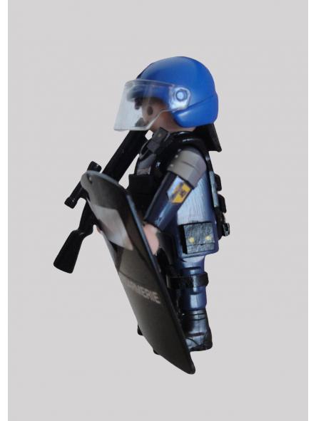 Playmobil personalizado con uniforme del PSIG con casco antidisturbios de la Gendarmerie francesa hombre [2]