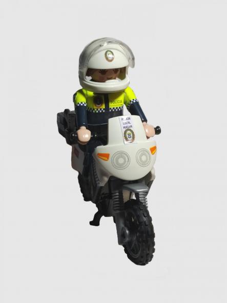 Playmobil personalizado Policía Local Huelva patrulla con moto elige hombre o mujer