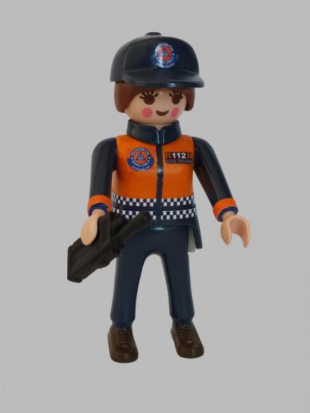 Playmobil personalizado con uniforme de Protección Civil Barakaldo Babes Zibila 112 sos Deiak mujer
