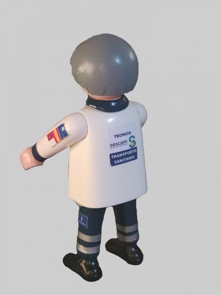 Playmobil personalizado con el uniforme de técnico de transporte Sanitario del SESCAM Servicio de Salud de Castilla la Mancha hombre  [1]