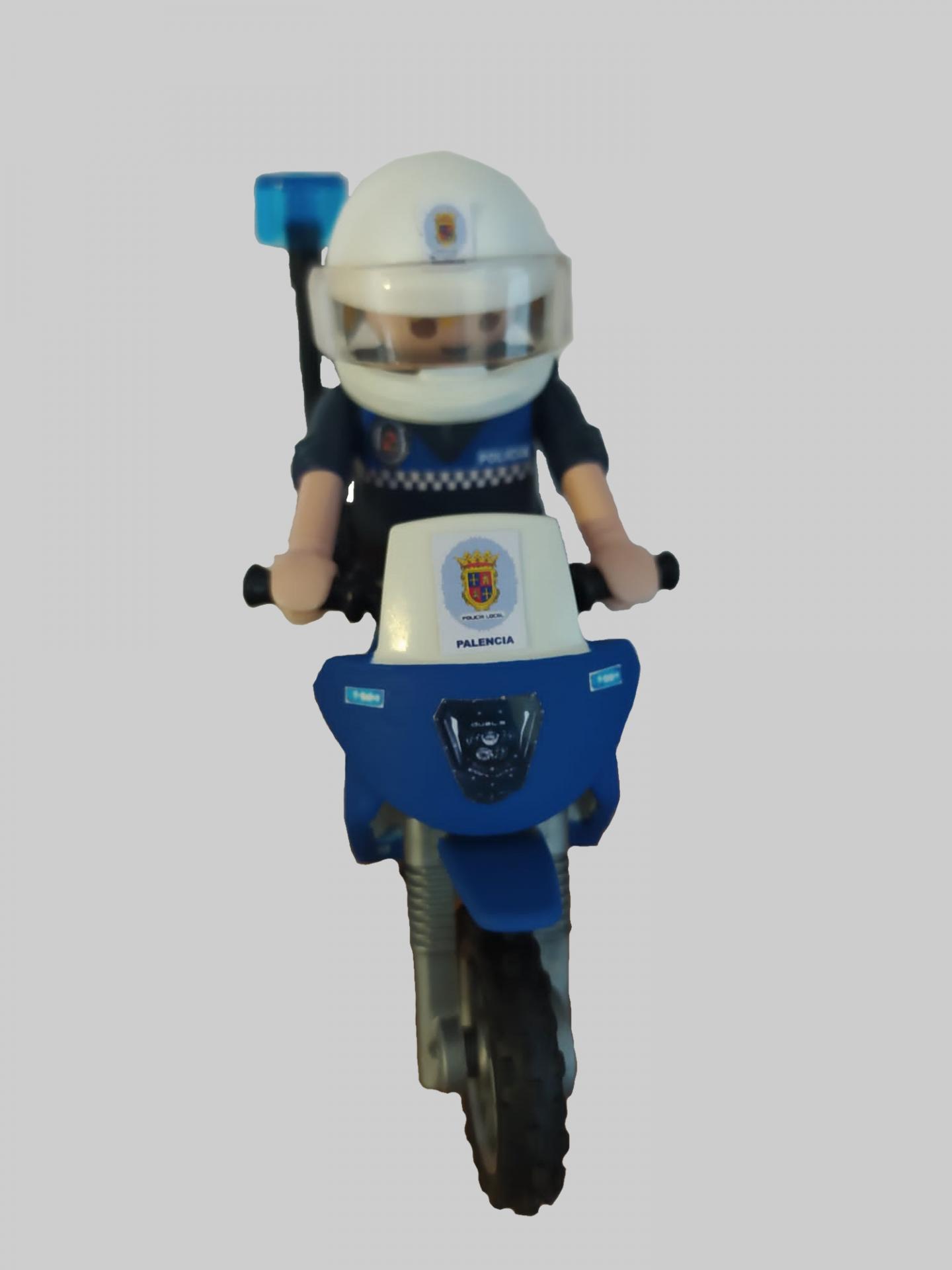 Playmobil personalizado Policía Local Palencia patrulla con moto elige hombre o mujer