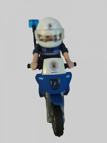 Playmobil personalizado Policía Local Palencia patrulla con moto elige hombre o mujer