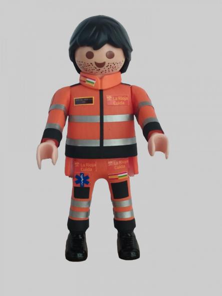 Playmobil personalizado con el uniforme de La Rioja Cuida Técnico Emergencias Sanitarias hombre 