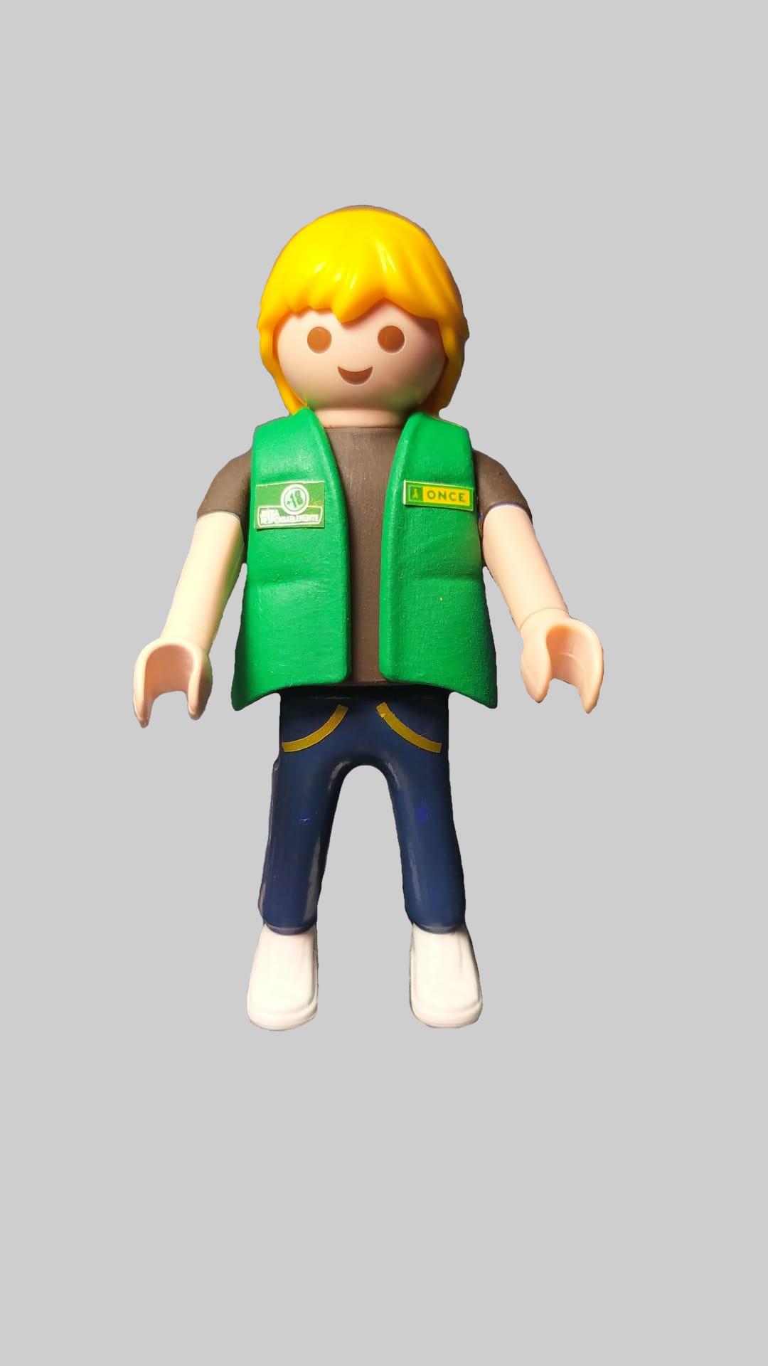 Playmobil custom uniforme ONCE Organización Nacional de Ciegos Vendedor Cupón hombre