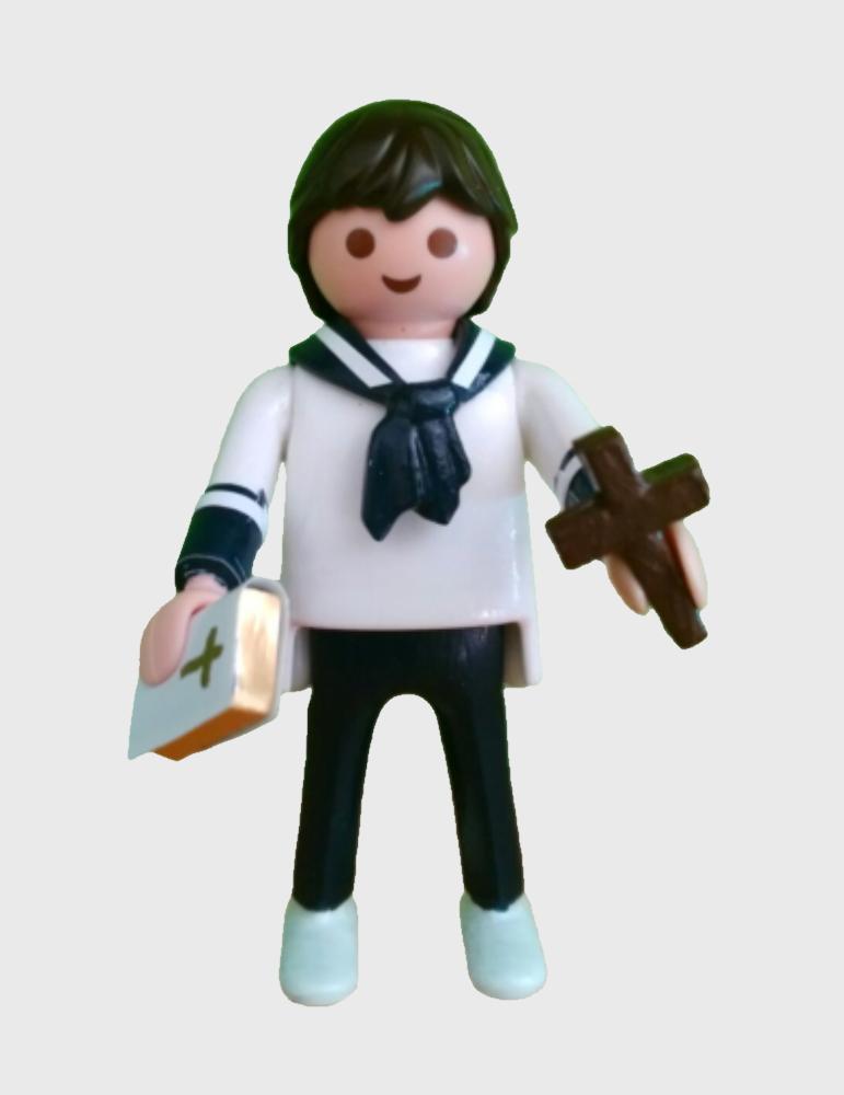 Playmobil personalizado con traje de marinero de primera comunión con cruz modelo niño