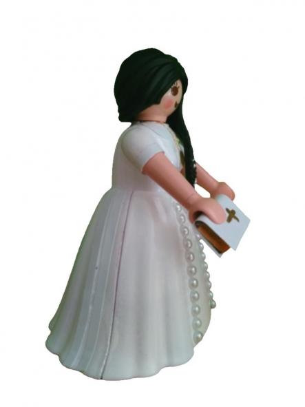 Playmobil personalizado primera comunión modelo niña con perlas y trenza  [1]
