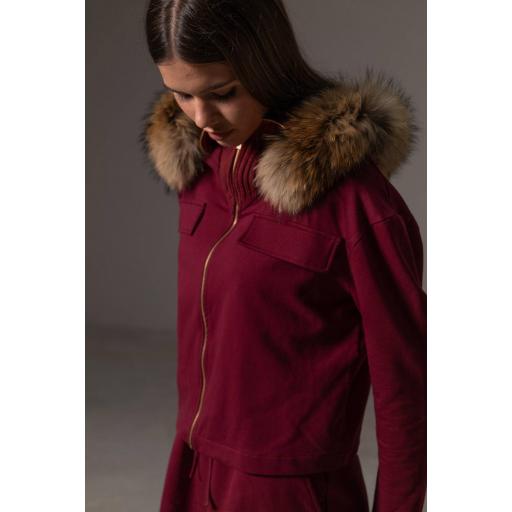 Chaqueta cotton cropped burgundy [1]