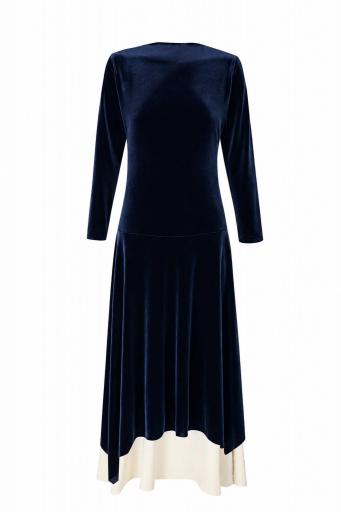 Vestido combi terciopelo azul noche [0]