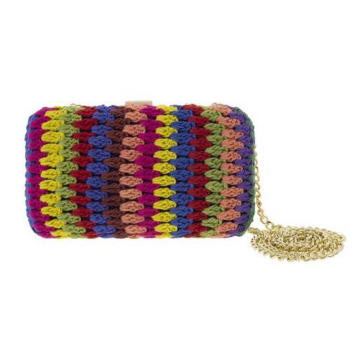 Clutch de crochet multicolor