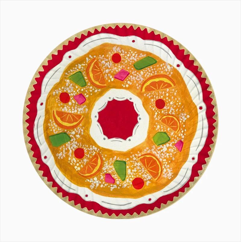 Bandeja Redonda Cartón Reyes Magos Ø 30 cm Roscón