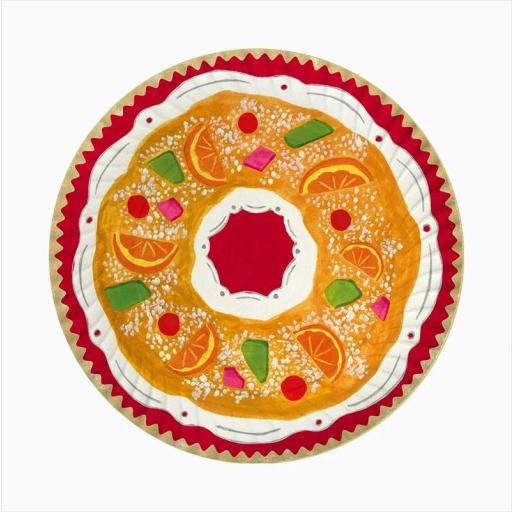 Bandeja Redonda Cartón Reyes Magos Ø 30 cm Roscón