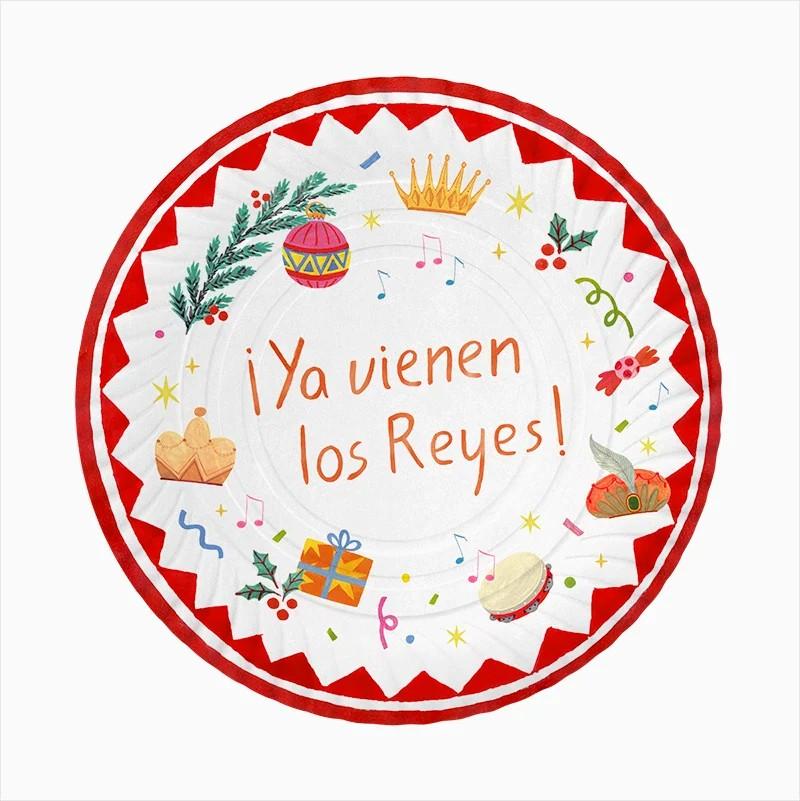 Bandeja Redonda Cartón Reyes Magos Ø 30 cm ¡Ya Vienen los Reyes!