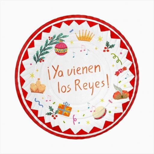 Bandeja Redonda Cartón Reyes Magos Ø 30 cm ¡Ya Vienen los Reyes!