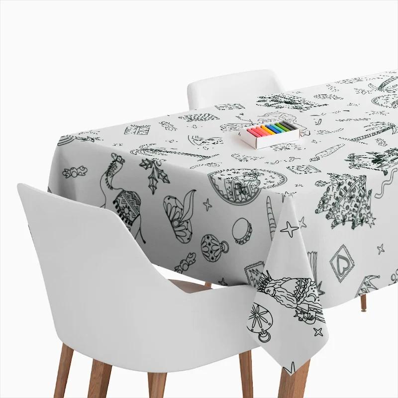 Mantel Papel Plegado Impermeable 1.20 x 1.80 m Reyes Magos para Colorear