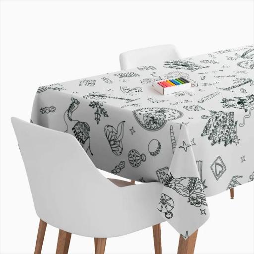 Mantel Papel Plegado Impermeable 1.20 x 1.80 m Reyes Magos para Colorear