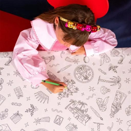 Mantel Papel Plegado Impermeable 1.20 x 1.80 m Reyes Magos para Colorear [2]