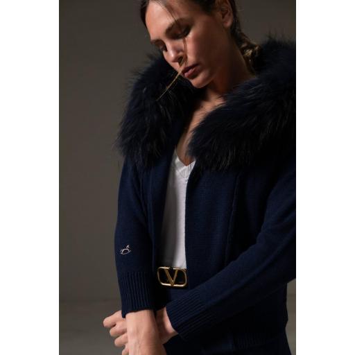 Bolero capucha cashmere navy [1]