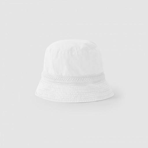 Sombrero reversible blanco
