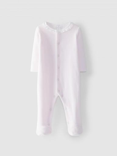 Pelele pijama Terciopelo cuello bordado rosa claro