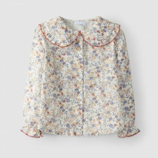 Blusa flores algodón texturizado