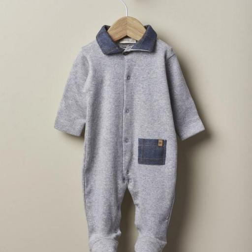 Pijama gris algodón