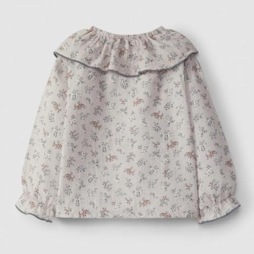 Blusa de muselina floral gris claro [1]