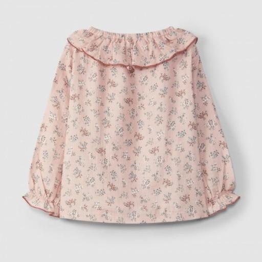 Blusa de muselina floral rosa empolvado [1]