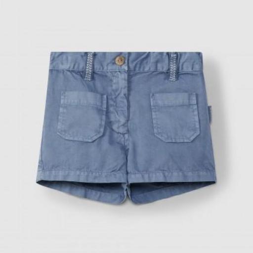 Pantalón corto con bolsillos azul índigo [0]