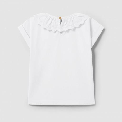 Camiseta cuello volante bordado blanca [1]