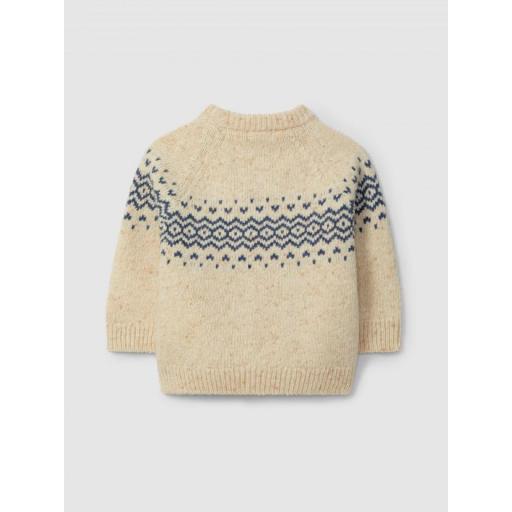 Jersey de punto jacquard cuello redondo con lana [1]