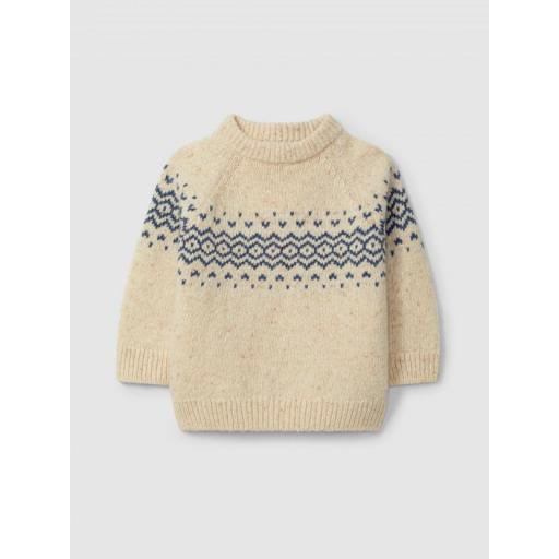 Jersey de punto jacquard cuello redondo con lana [0]