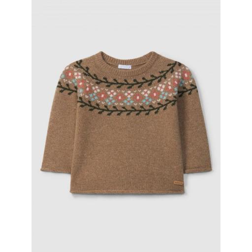 Jersey jacquard de punto camel [0]