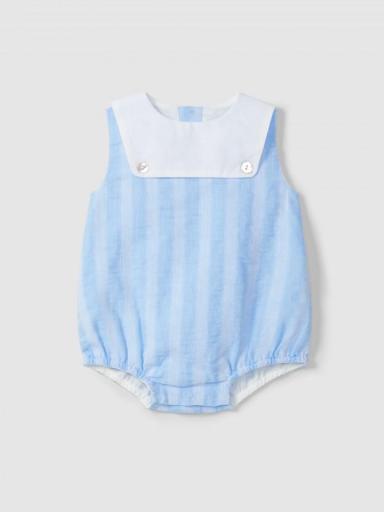 Ranita azul con babero blanco