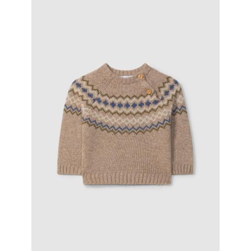 Jersey tricotado con jacquard beige [0]