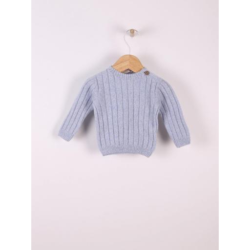 Jersey tejido en lana merino azul claro