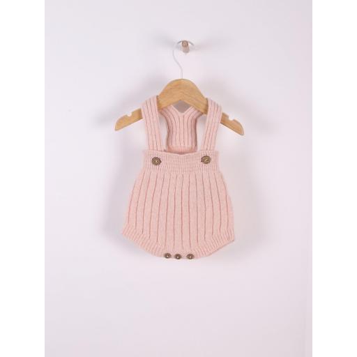 Ranita de tirantes tejido en lana merino rosa claro