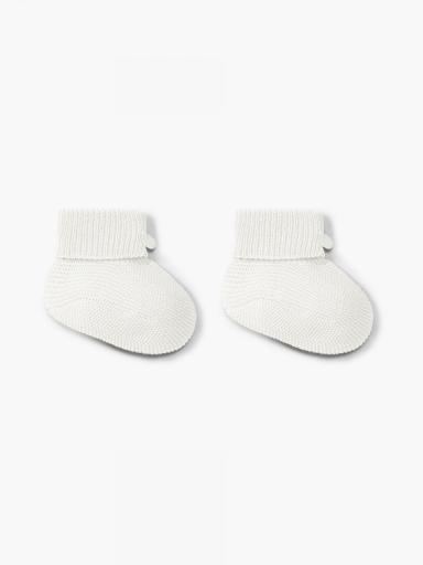 Botines tejidos en lana perla [1]