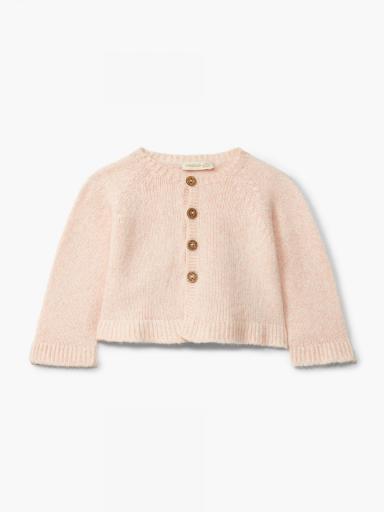Bolero tejido en lana merino rosa
