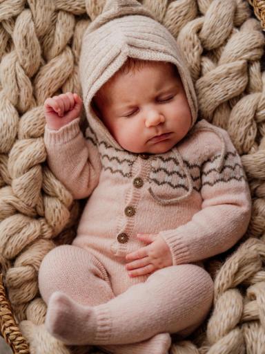 Pelele de jacquard tejido en lana merino rosa [2]