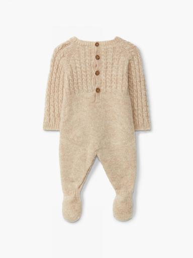Pelele de punto trenzado de lana merino beige [1]