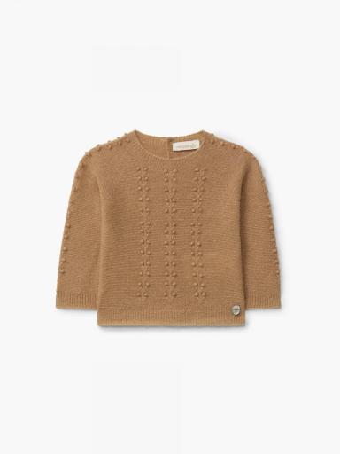 Jersey de punto de mezcla de lana y cachemir camel SERENITY